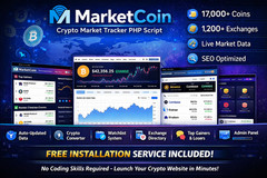 MarketCoin – PHP Crypto Market Tracker | 17,000+ Coins | 1,200+ Exchanges