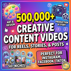 Bundle of +500K Videos Reels for Facebook Instagram TikTok