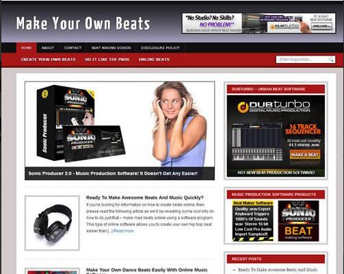 🥇 Turnkey Music Beat Niche Blog Website
