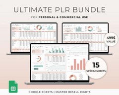 Spreadsheet Bundle Digital Products MRR Commercial License PLR