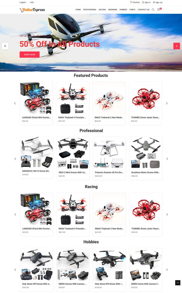 Drones Store – The Best Amazon Affiliate / DropShipping Website + Free Hosting