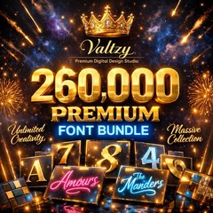 260,000 Premium Fonts Collection Instant Digital Download For Designers & Creat