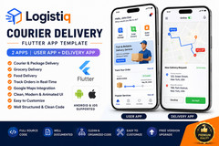 Logistig – Courier Delivery Flutter App Template | User & Delivery Android + iOS