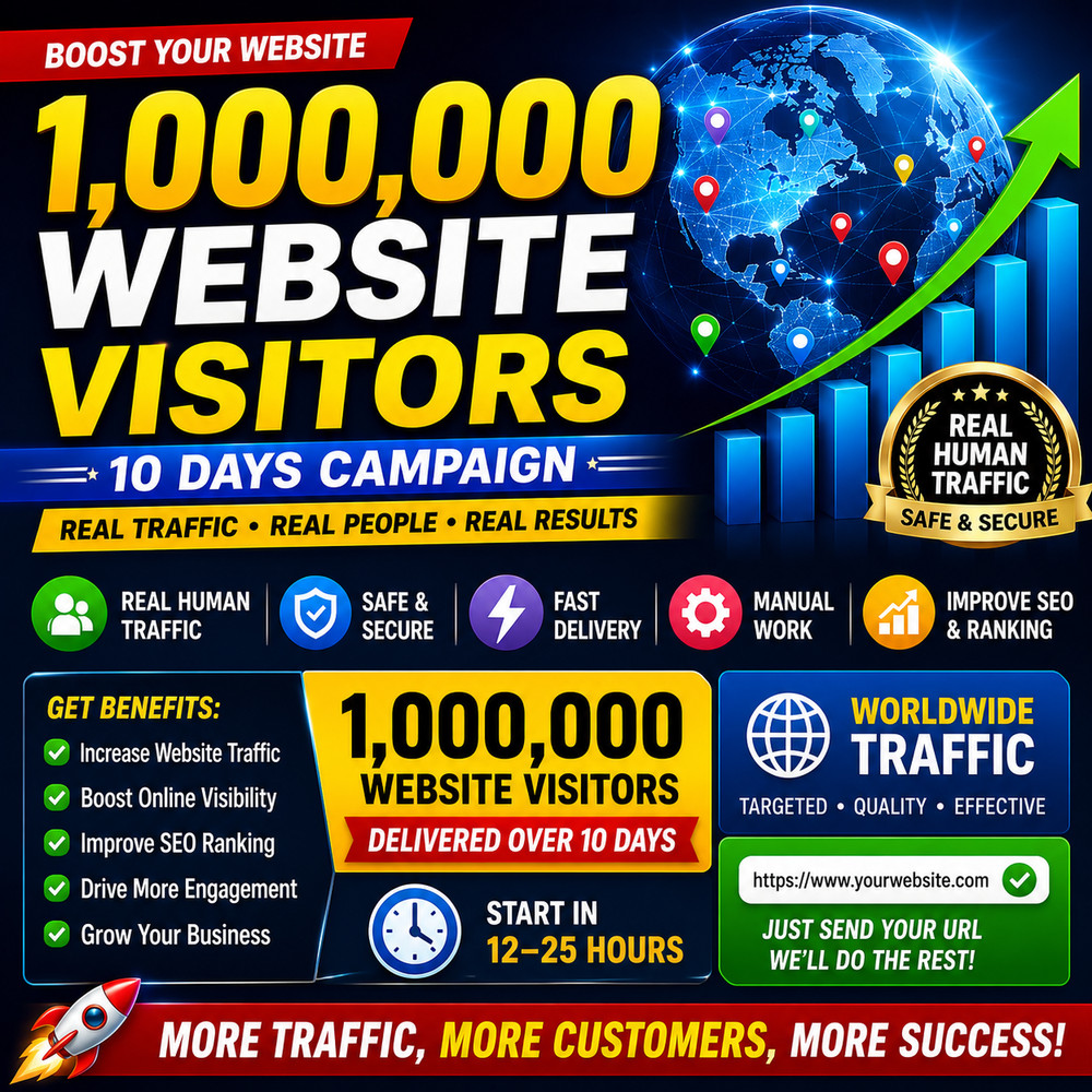 1M Real Website Traffic Visitors | Worldwide SEO Promotion | Organic Web Traffic