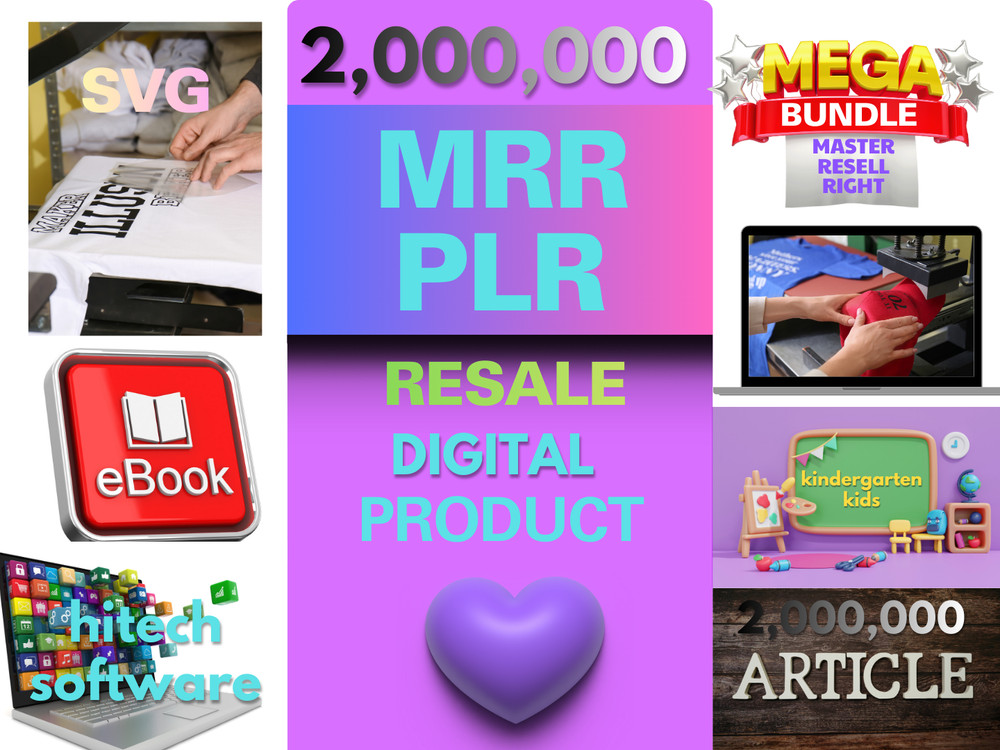 2+ million Digital SVG Bundle Best Selling with full PLR & MRR Passive income