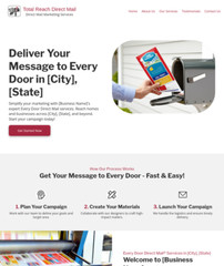 Direct Mail Marketing Customized Business Website *SEE FULL DESCRIPTION*