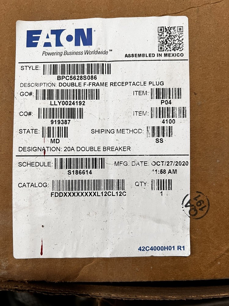 New Eaton FDDXXXXXXL12CL12C