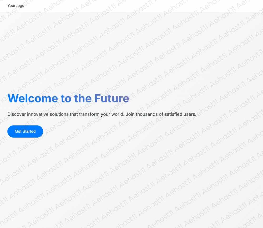 Website landing page template