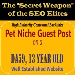 Premium SEO Guest Post on my DA50+ Pet Blog with Dofollow backlink