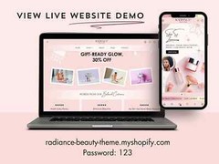 Radiance Beauty Shopify Theme, Skincare Cosmetics Store, Makeup Website Template