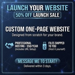 Custom 1-Page Business Website Design | 50% OFF Launch Sale | 3-Day Turnaround!!