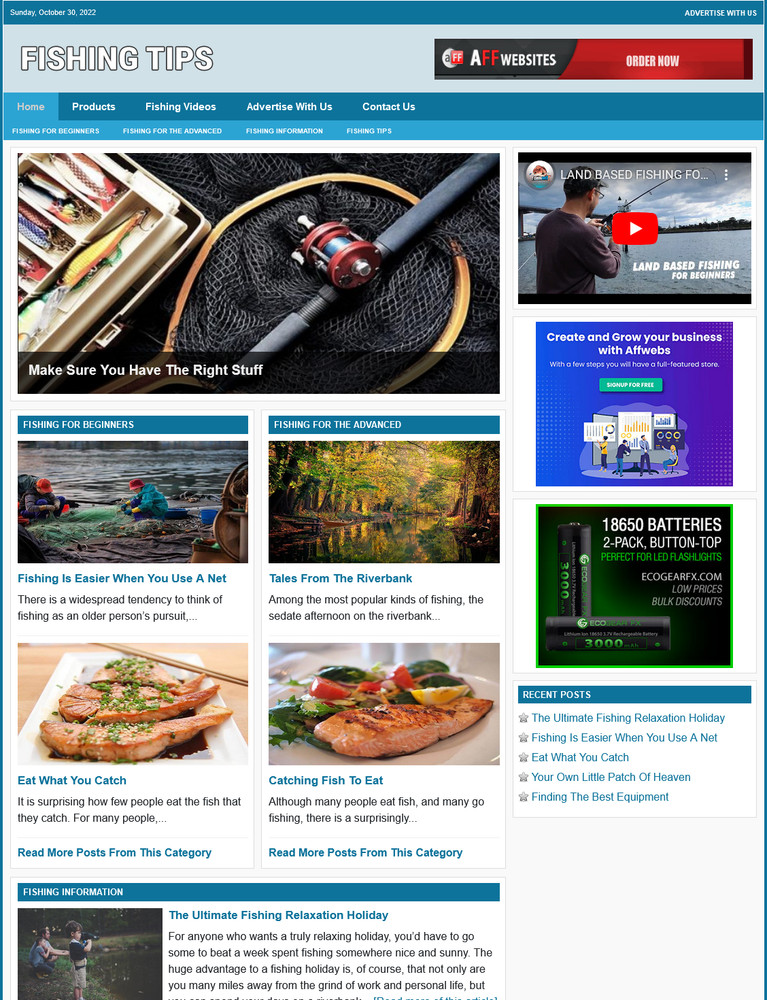 FISHING TIPS Website Business For Sale – Work From Home Internet Business