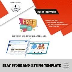 Ebay Listing Template Store Responsive Auction Compliant 2021 Design Html & LOGO