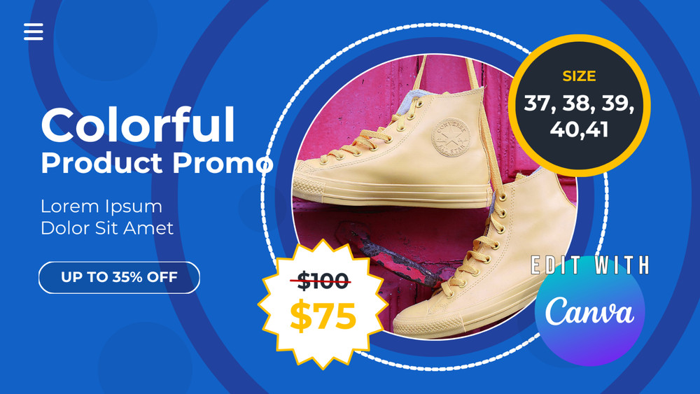 Horizontal Video Canva Template – Colorful Promo Video