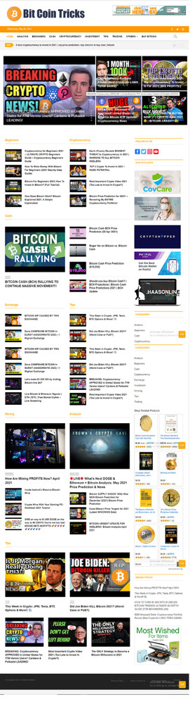 Turnkey Crypto Currencies Video News Website / Automatic + Free hosting / Setup