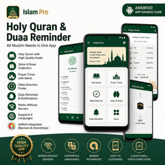Islam Pro – Holy Quran & Duaa Reminder Android App with AdMob Integration