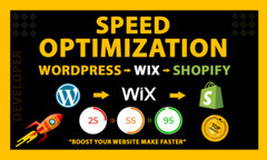 speed up wordpress shopify wix website on google pagespeed insights