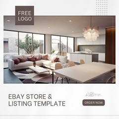 eBay Template, Storefront, HTML listing template 2024 design, LOGO and Video