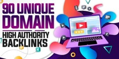 90 Unique Domain High Authority / High DA SEO Backlinks