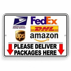 Deliver Packages Here Delivery Instruction Arrows Sign / Decal Usps Si087 /
