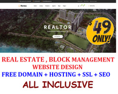 REAL ESTATE, BLOCK MANAGEMENT WEB SITE DESIGN Pages Free Domain Hosting SEO SSL