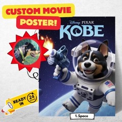 Custom Pixar Movie Poster- Personalized Digital Artwork