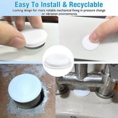 8mm Silicone Rubber Hole Plugs Snap In White Waterproof Seal Caps Pack of 25