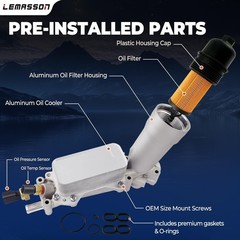 926-959 Upgrade Aluminum Engine Oil Cooler Oil Filter Housing for 2011-2016 Jeep