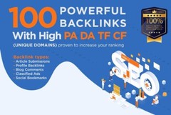 100 Unique High Authority SEO Backlinks (all from unique domains)
