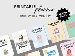 14500+ Pages PLR Canva Template Bundle, Planners, Journals,Trackers, Printable