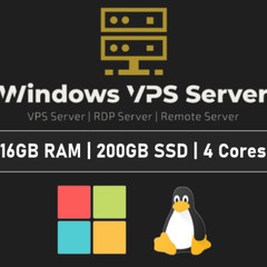 USA Windows VPS Server / RDP Server / VPS Hosting 16GB RAM 200GB SSD 12 Month