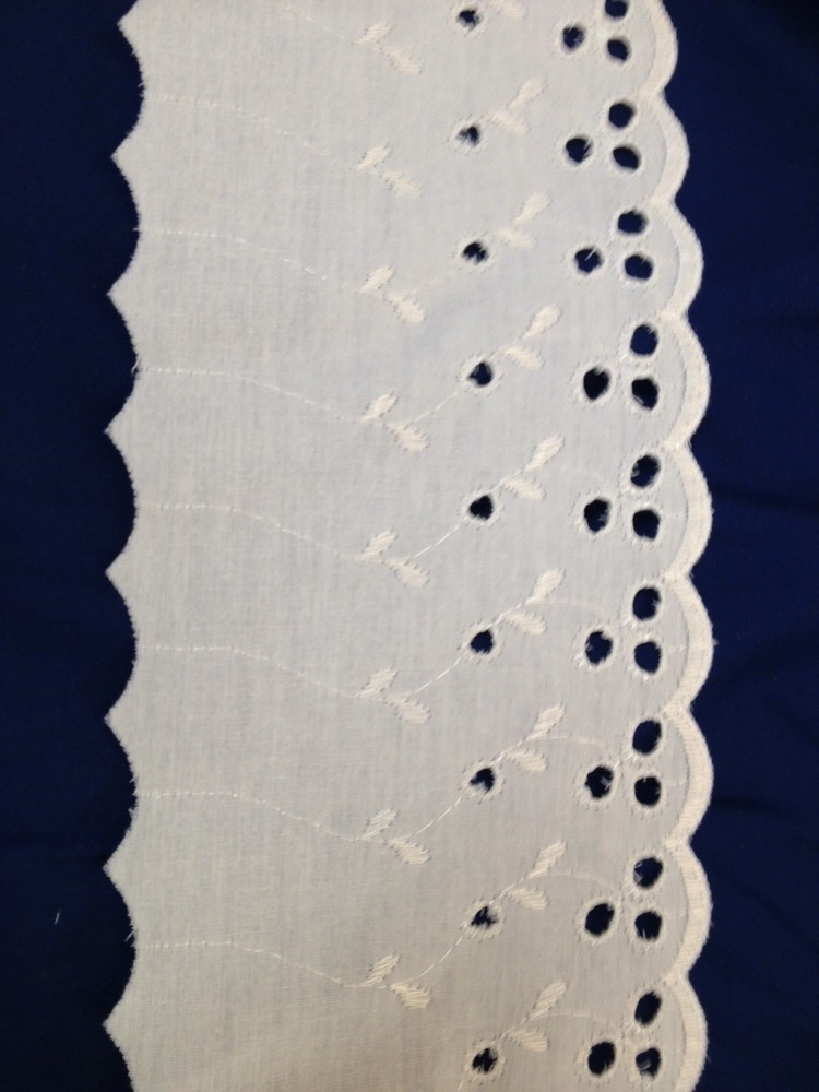 10 yards embroidered eyelet Lace OFF White 4 1/2″ wide Trim Sewing