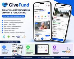 GiveFund Flutter Fundraising App | Donation, Crowdfunding Platform + Admin Panel