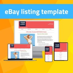 eBay Template RESPONSIVE Classic – red – NO CODING REQUIRED
