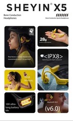 SHEYIN X15 headphones, sports cycling, 8-level waterproof