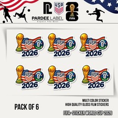 FIFA World Cup 2026 USA Sticker Pack – 6 pcs | High Quality Glos