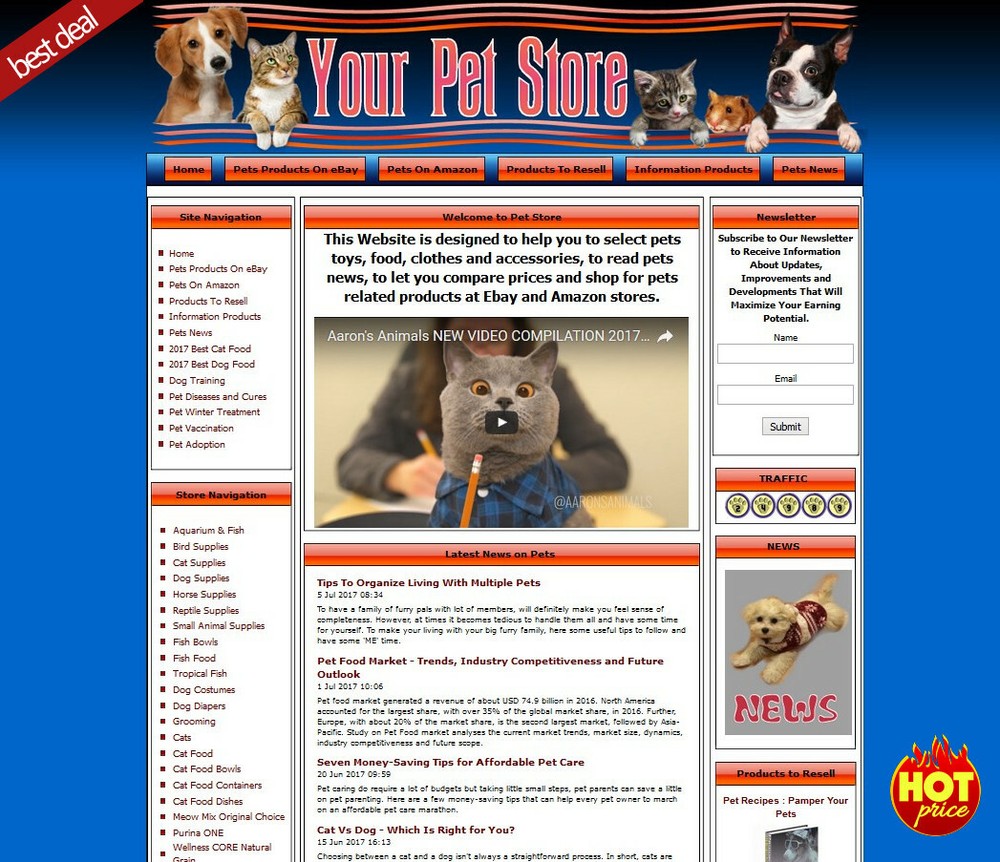 PET SUPPLIES STORE Amazon Website. Google Adsense Income Sources