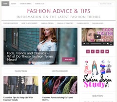 * FASHION TIPS * blog niche website business for sale w/ AUTO UPDATING CONTENT!