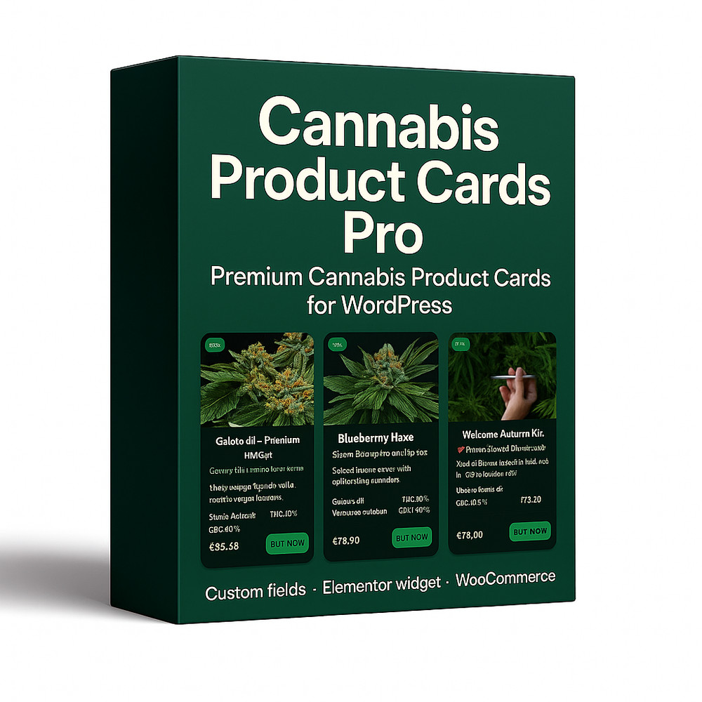 Cannabis Product Cards Pro – Elementor & WooCommerce WordPress Plugin