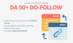 High Domain-Authority Do-follow backlinks (DA 50 to DA 100) – 100 Backlinks