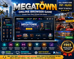 MegaTown – Online Browser Game PHP Project | Virtual Life RPG Game Engine