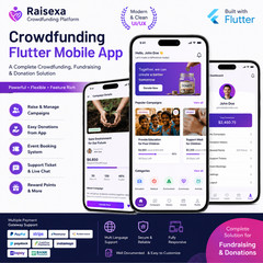 Raisexa Crowdfunding Platform Flutter App | Donation & Fundraising Android & iOS
