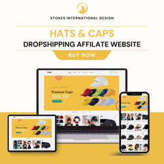 Hats Dropshipping Website E-commerce Affiliate, Free Hosting & Installation