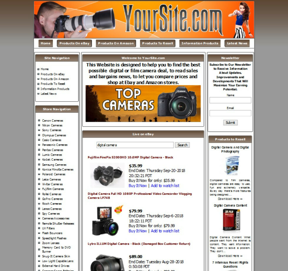 Digital Cameras Store Website