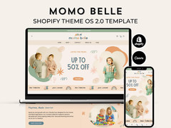 Momo Belle Shopify Theme, Baby Kids Boutique, Baby Store, Shopify Template 2.0