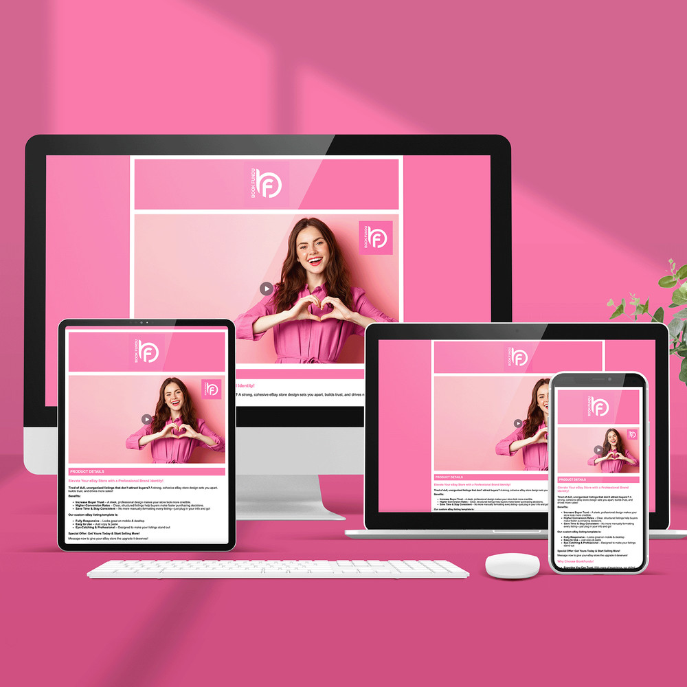 Custom eBay Listing Template, Store Branding, Banner, Video & Logo – Responsive