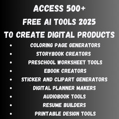 AI Tools for Digital Products 2025 – 500+ Free AI Tools List