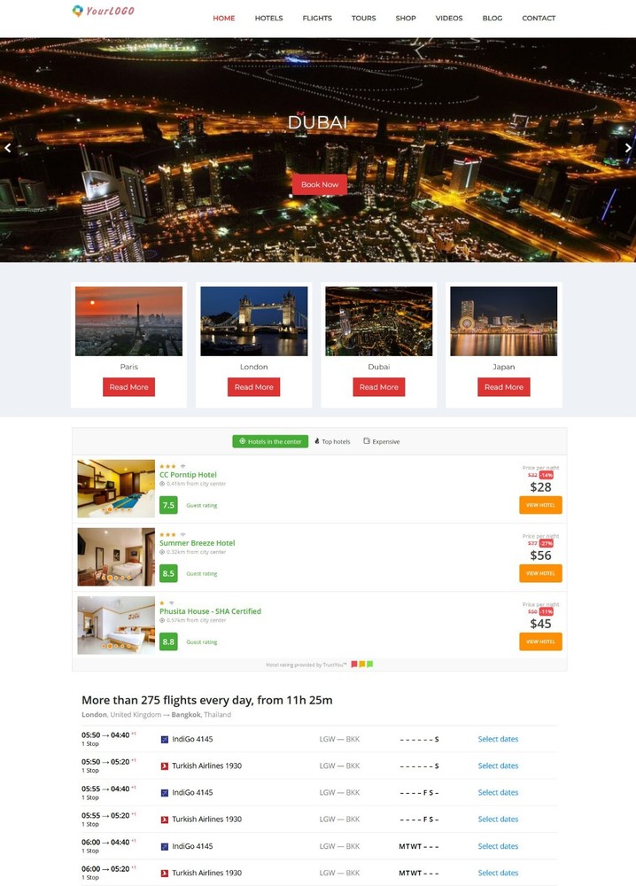 FLIGHT, HOTEL & TRAVEL Comparison Affiliate Website