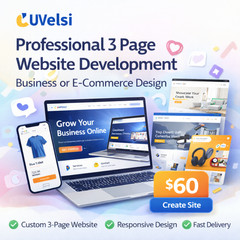 Professional 3 Page Website Development | Business or E-Commerce Website Design