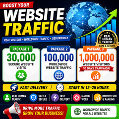 1M Real Website Traffic Visitors | Worldwide SEO Promotion | Organic Web Traffic